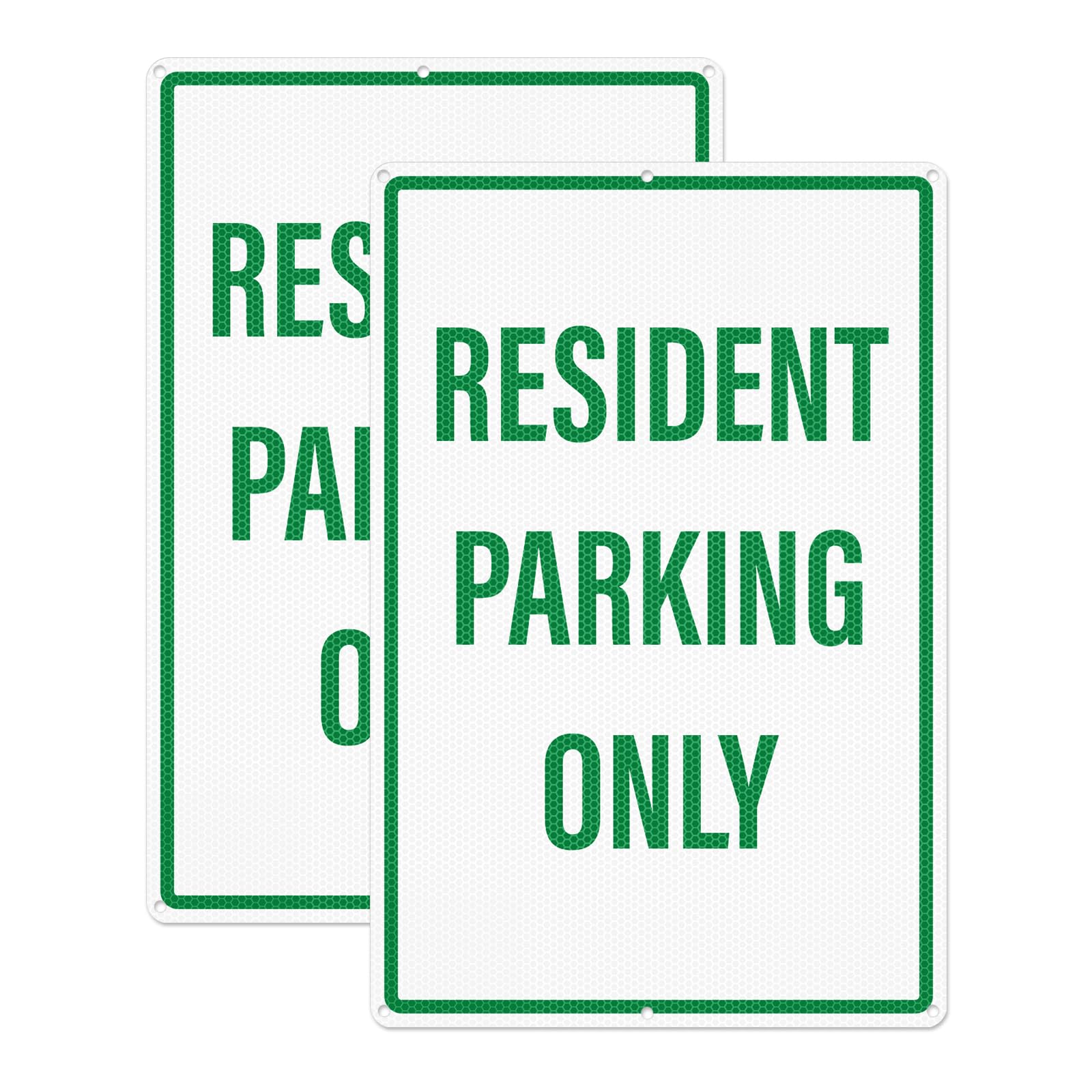 Photo 1 of Anobell 2 Pack Resident Parking Only Signs 12 x 18 Inch Reflective Aluminum