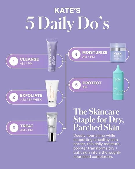 Kate Somerville Goat Milk Moisturising Cleanser – Gentle Daily Face Wash for Sensitive Skin, Relieves Dry Skin & Tightness