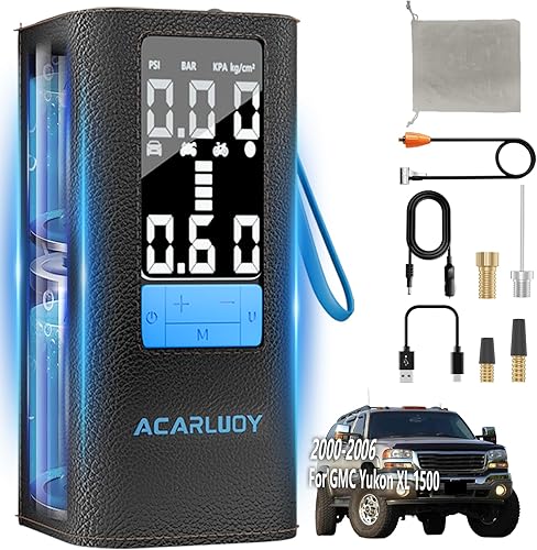 Inflador de neumáticos portátil con compresor de aire Bomba de aire inalámbrica de 150 PSI 6000 mAh para neumáticos de automóvil, inflado 3 veces