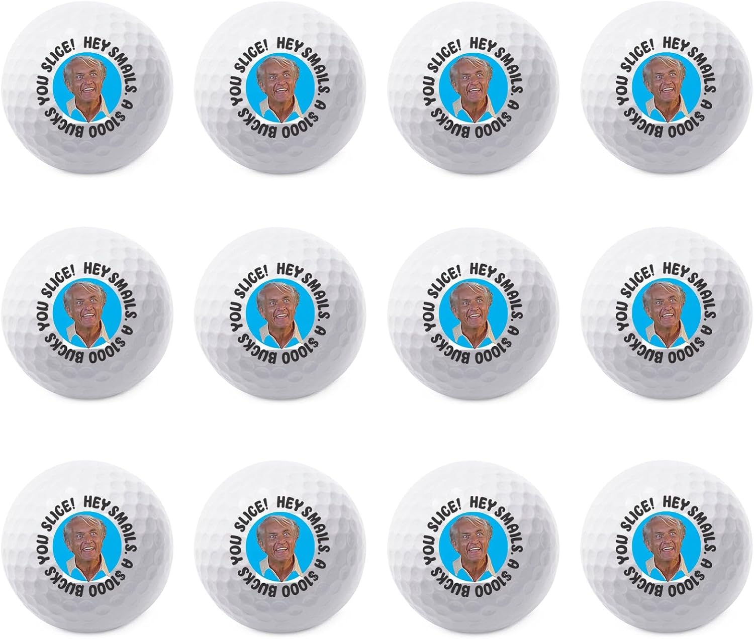 TeesAndTankYou Hey Smails. a $1000 Bucks You Slice! Golf Ball - Novelty Gift for Men Golfers and Dad