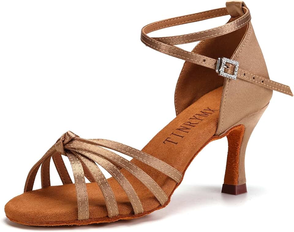 Sapatos de dança latina mulher de cetim Tango molho machado performance sapatos de dança, modelo-EM217