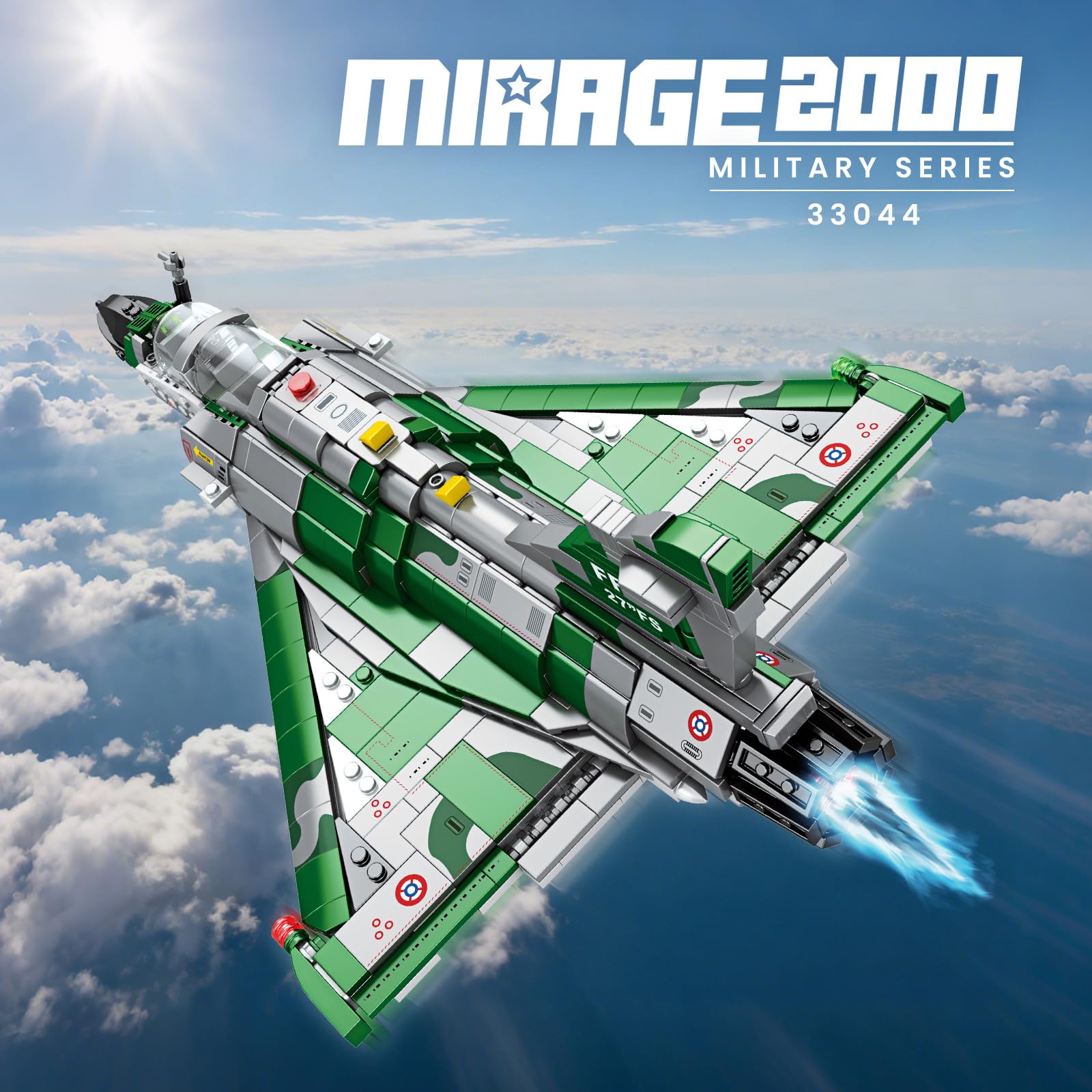 Reobrix Mirage 2000 Fighter Jet Building Kit for Adults and Teens 1012 PCS Military Airplane Model Set - Image 2