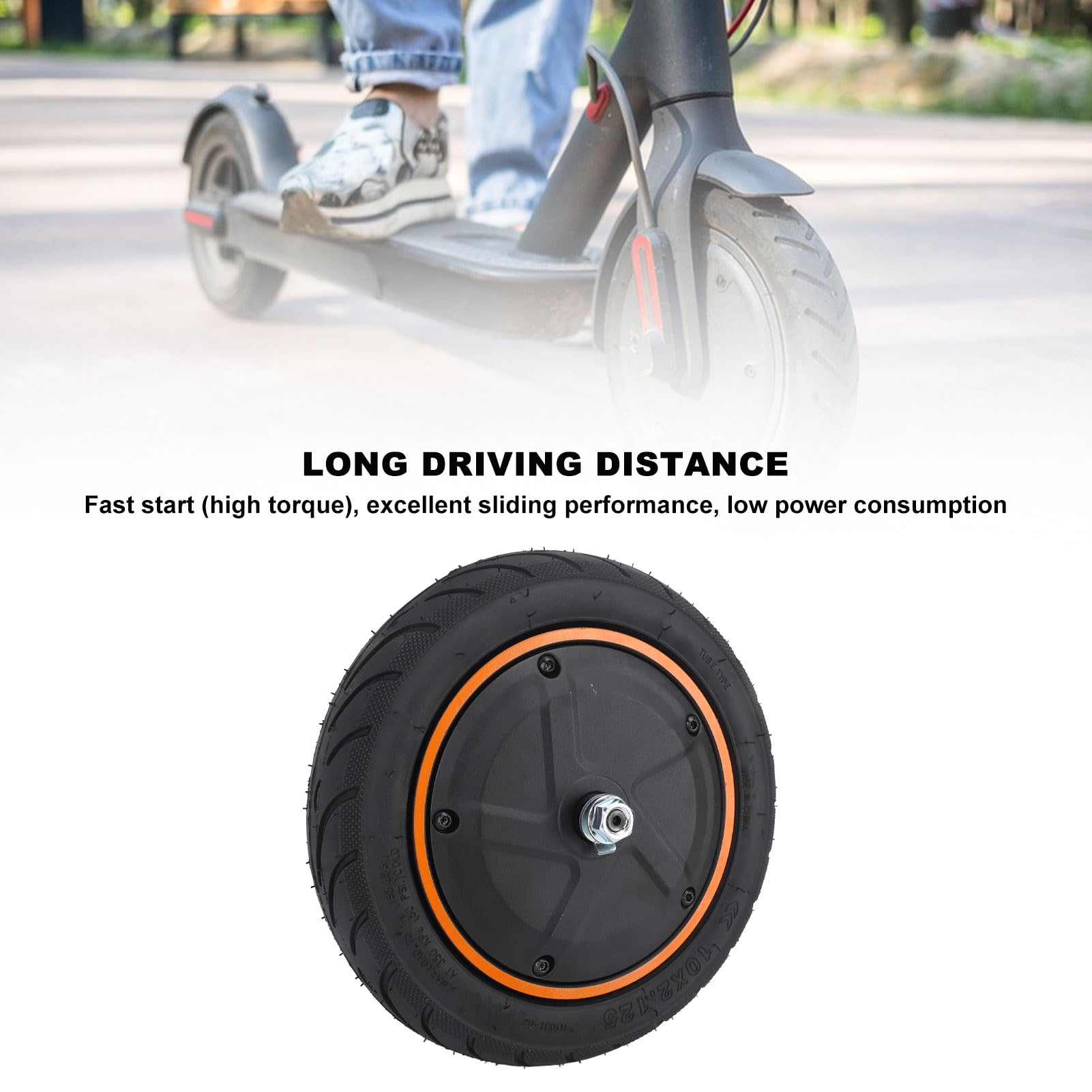 BuyWeek Pneumatico Gonfiabile del Motore, 36V 400W Motore della Ruota Motrice in Lega di Alluminio Motore per Scooter Elettrico per Ninebot F40