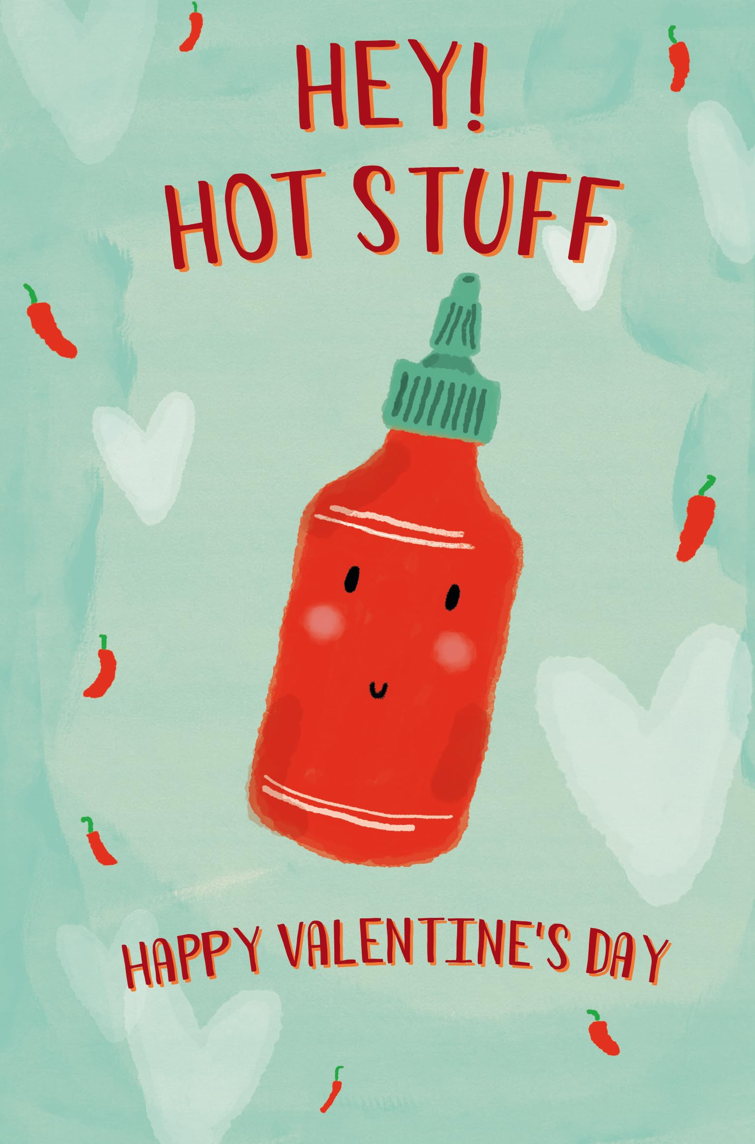 Wishing Well 'Hey Hot Stuff' Valentine's Day Card, 8 x 5 in, VSEWW002