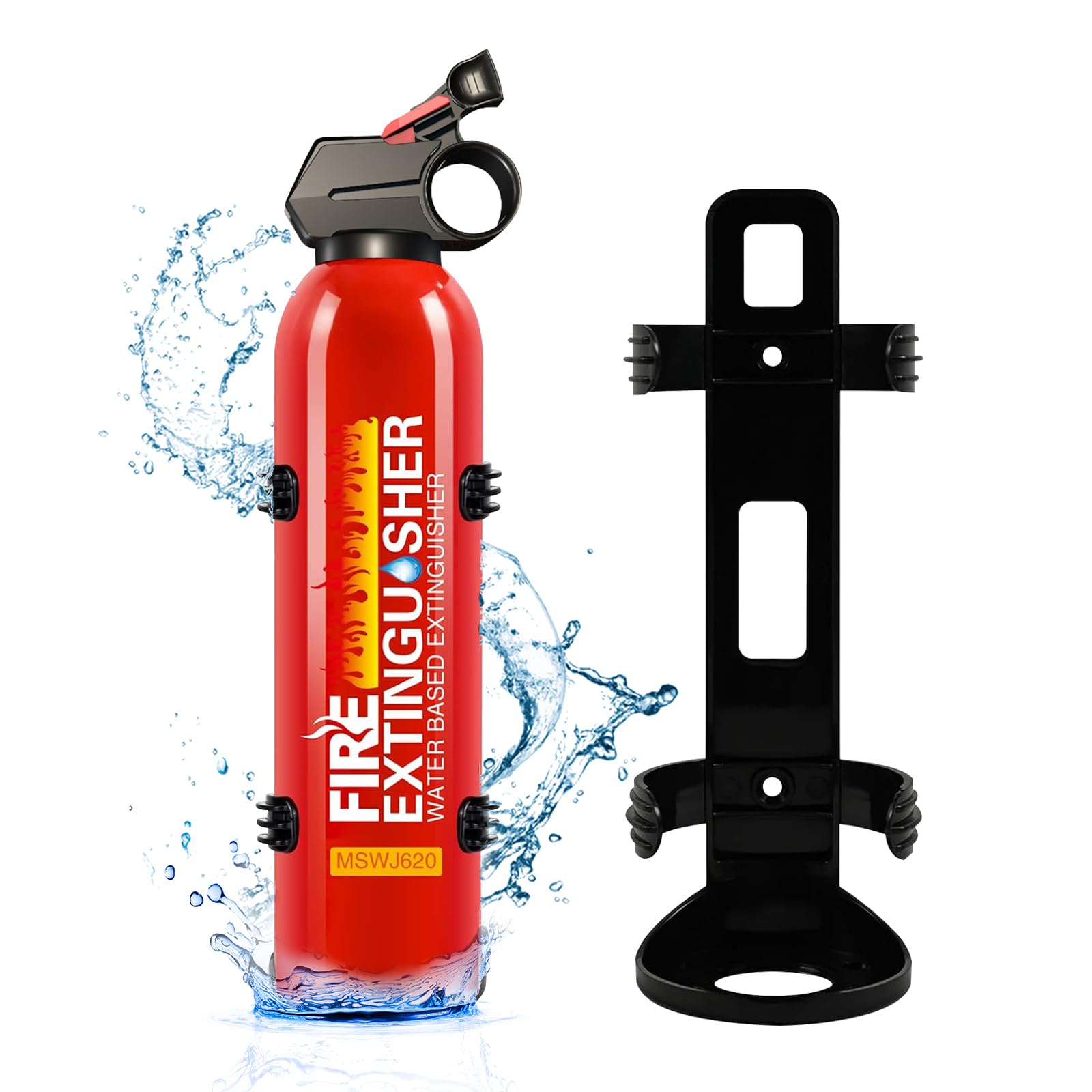 Small Fire Extinguisher for Home, 1 Pack 620ml Portable Fire Extinguisher for Vehicle, Car, RV, Kitchen, Stay Life Safe Water-Based Automotive Fire Extinguisher with Wall Mounts (1Pcs)