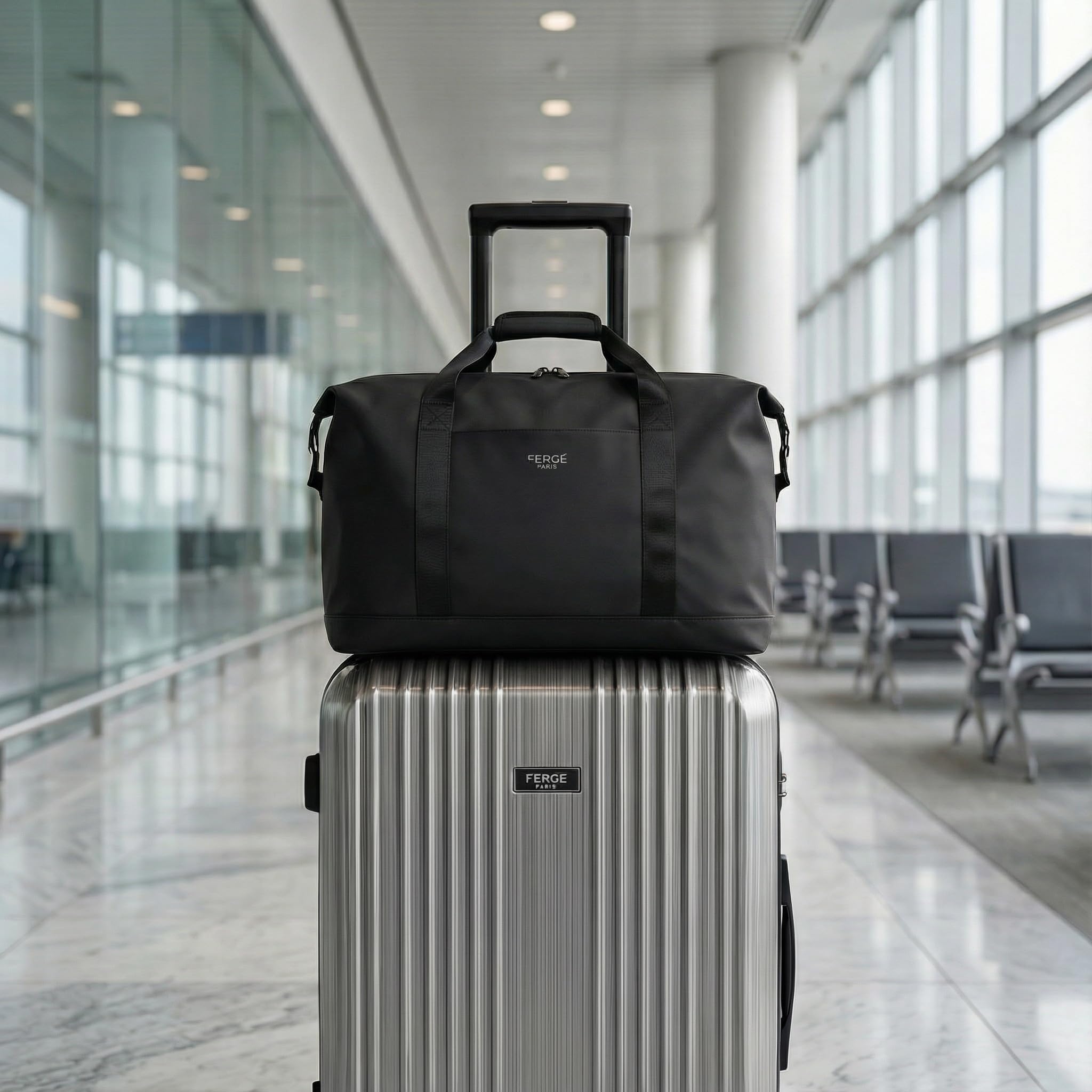 FERGÉ Set di valigie 3 pezzi con guscio rigido e lucchetto TSA Cannes, set di trolley da viaggio (bagaglio a mano, L, XL) Set di 3 valigie con guscio rigido, trolley con 4 ruote morbide, robusto