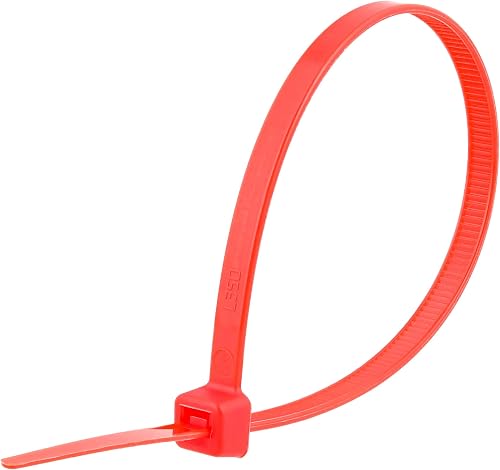 Secure 8 Inch Red 50 lb Standard Nylon Cable Tie - 100 Pack