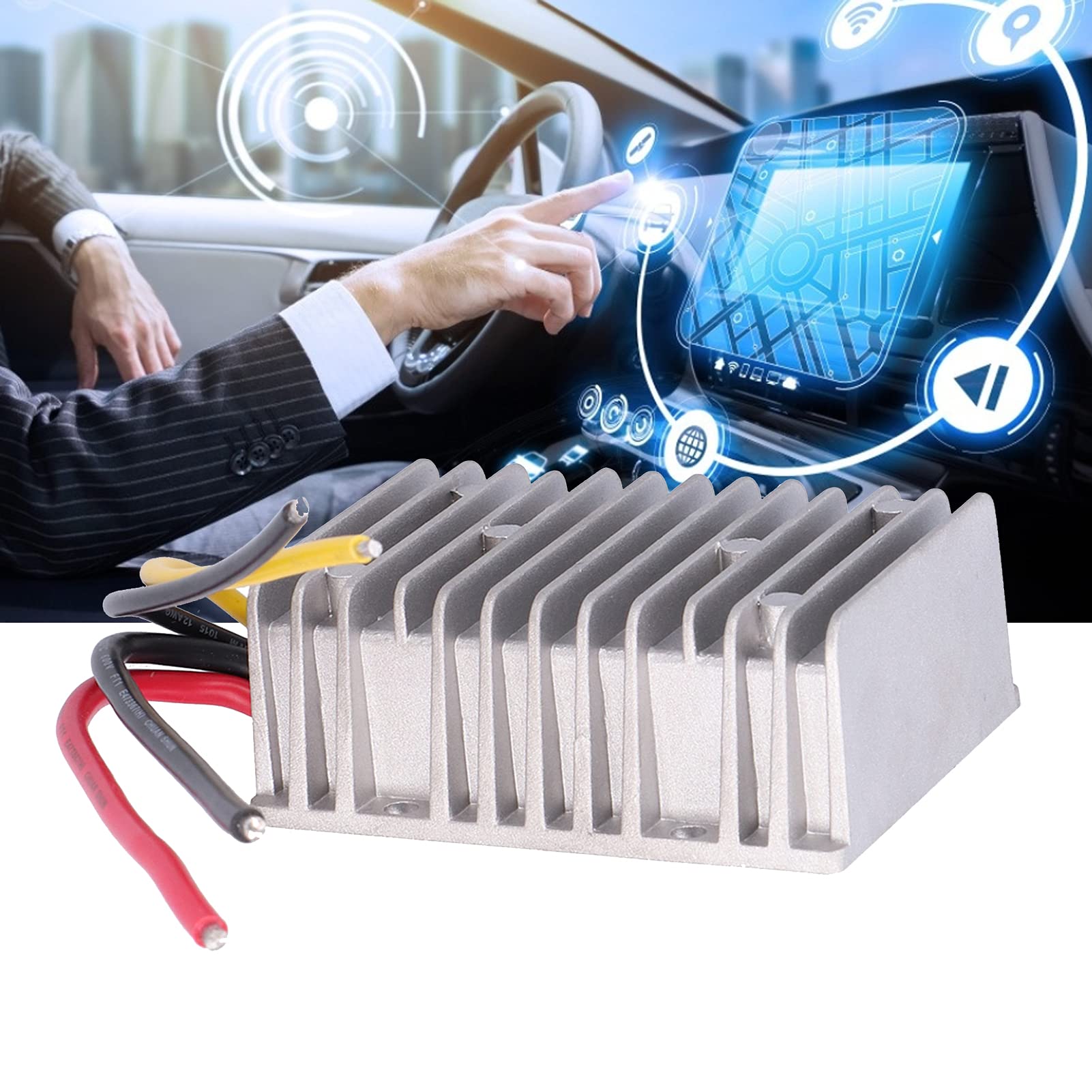 Alomejor DC Boost Converter 480W, Integrated Heat Dissipation | Materiales duraderos, alta confiabilidad, para navegación en automóvil, cámaras