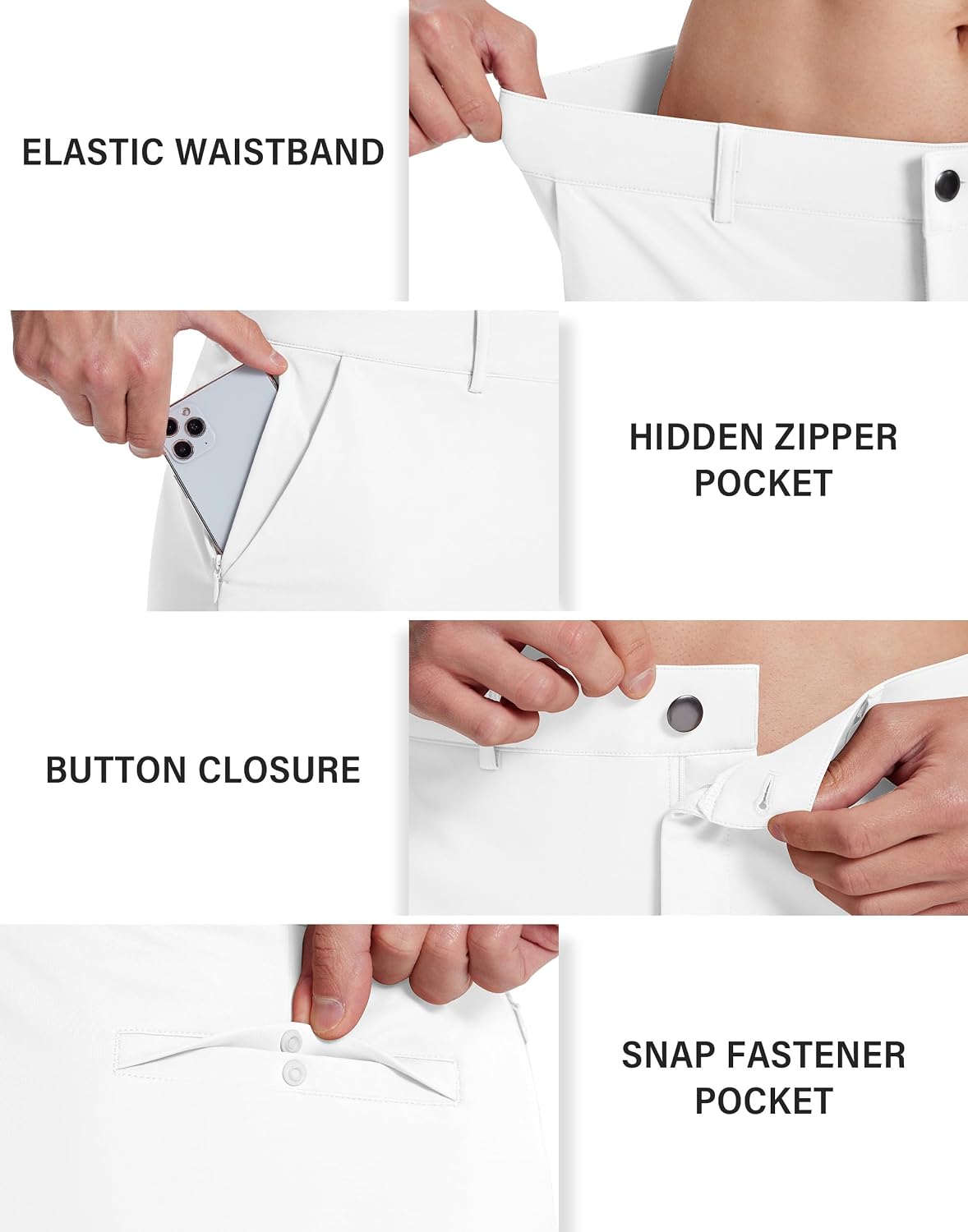 SERAMY Mens Golf Dress Shorts 7 Inch with 5 Pockets Stretch Lightweight Quick Dry Flat Front Shorts for Work Casual