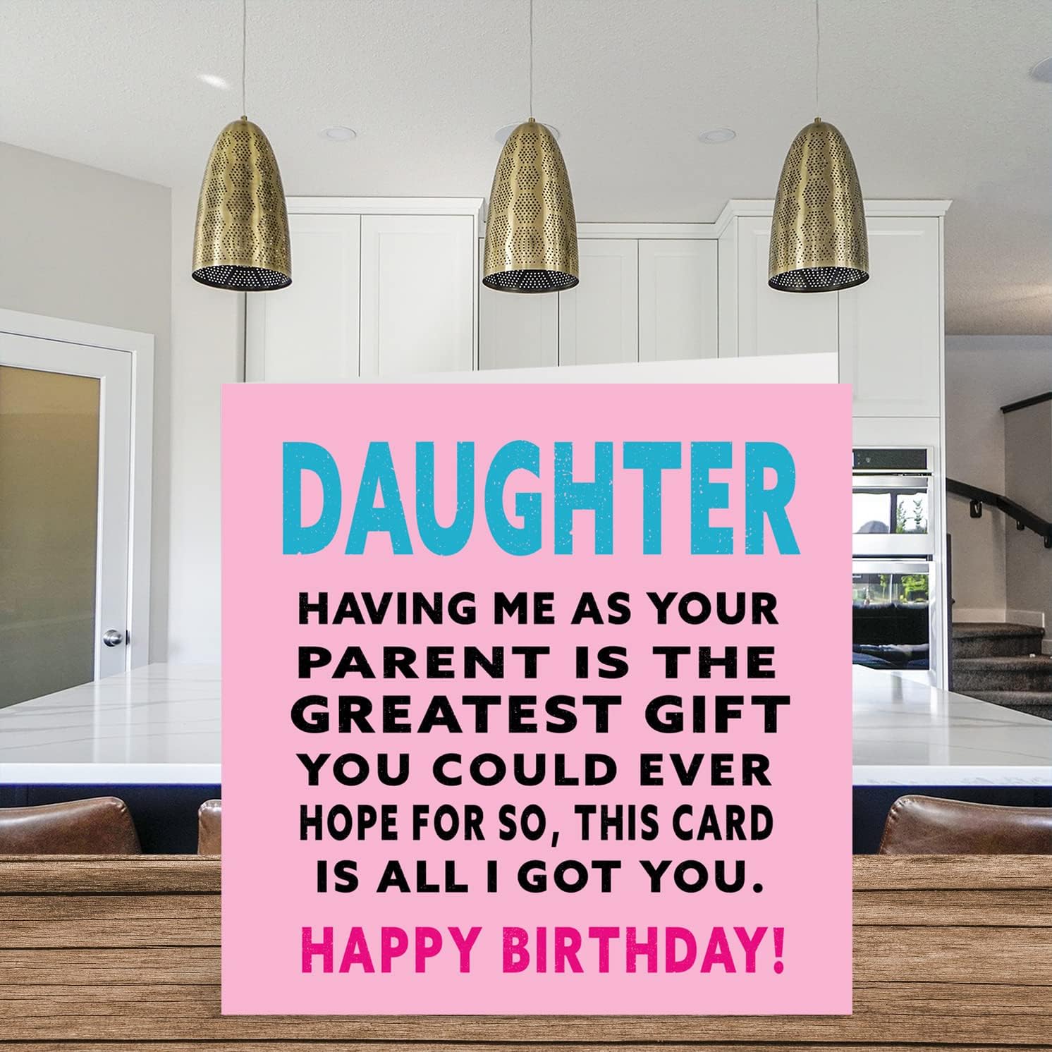 Funny Birthday Cards for Daughter - Greatest Gift Daughter - Joke Happy Birthday Card for Daughter from Mum Dad, Daughter Birthday Gifts, 145mm x 145mm Birthday Greeting Cards Gift for Daughter