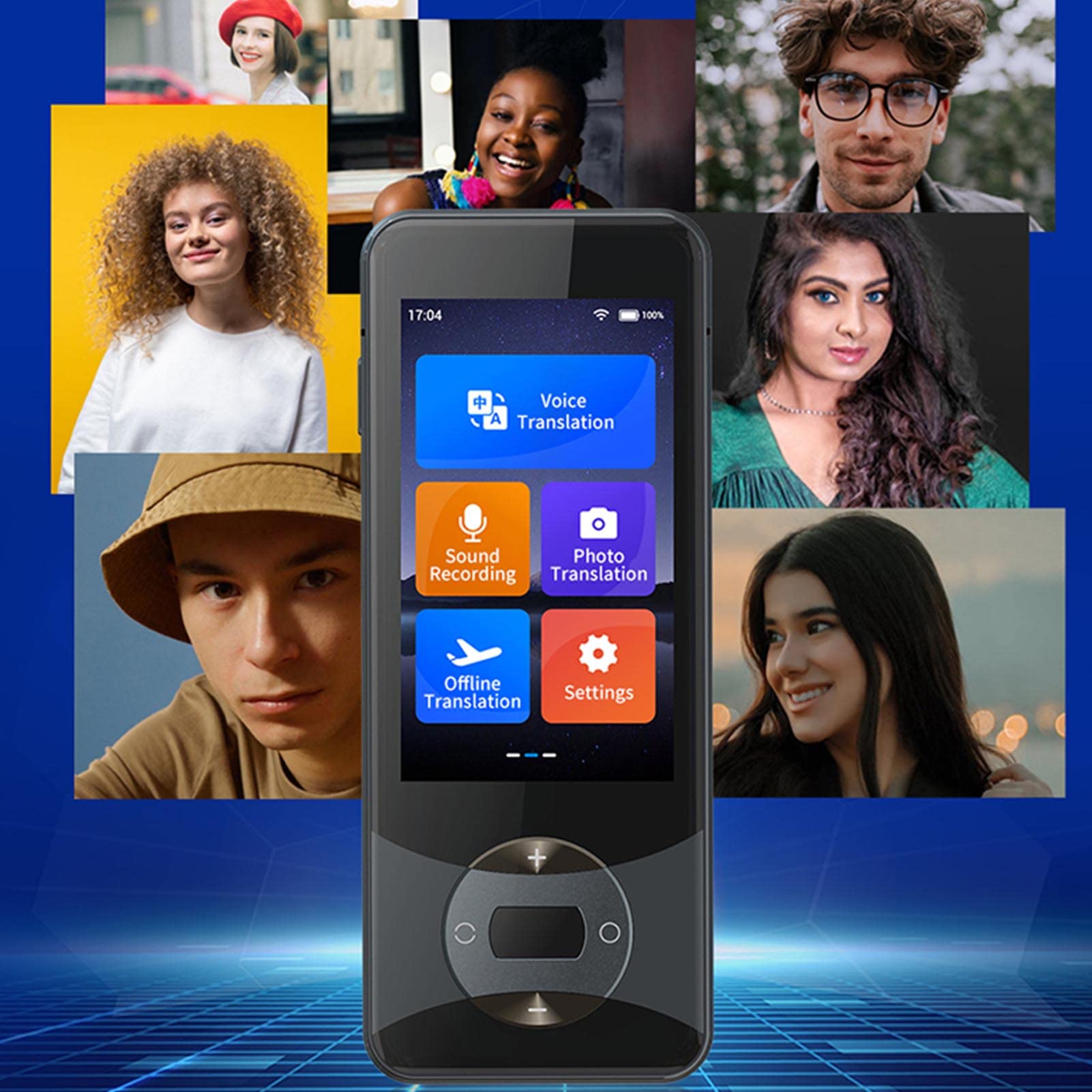 Traducteur Vocal, 127 Langues, Traduction vocale Hors Ligne, traducteur instantané multidirectionnel sans Internet, Appareil Traduction, supporte Le WiFi Bluetooth, pour Apprendre Voyager