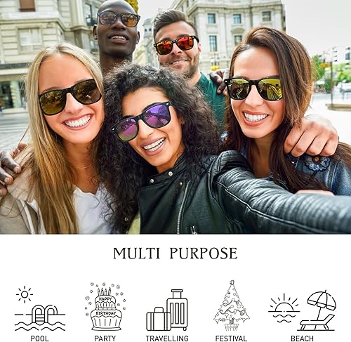 Miniatura 9 de Dwenarry Party Sunglasses Bulk Adult Retro Plastic Sunglasses Pack of 12 Vintage Sunglasses Party Favors for men women