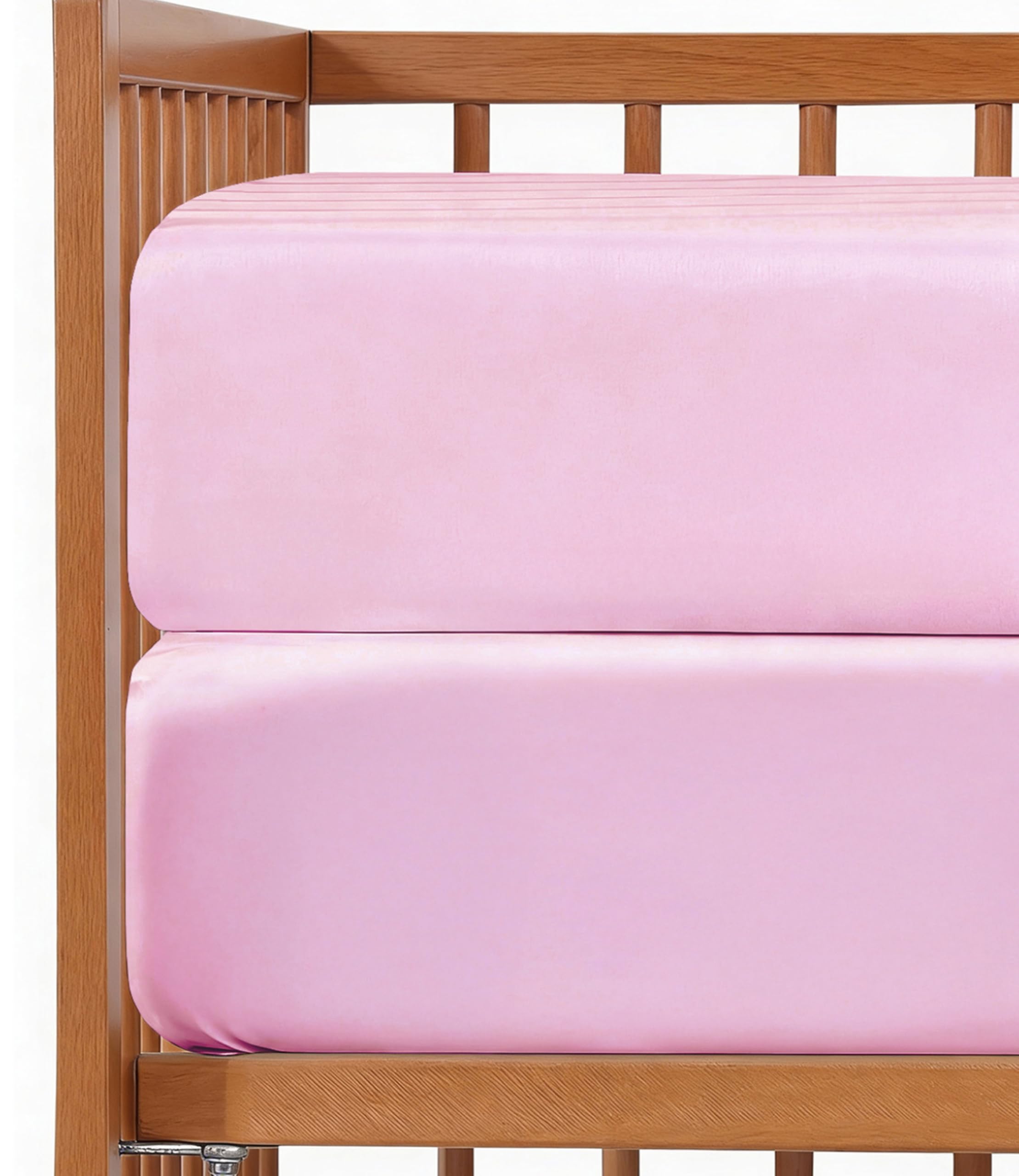 2-Pack Mini Crib Sheets Fitted - Pack N Play Sheets - 38 x 24in, Pink Duo