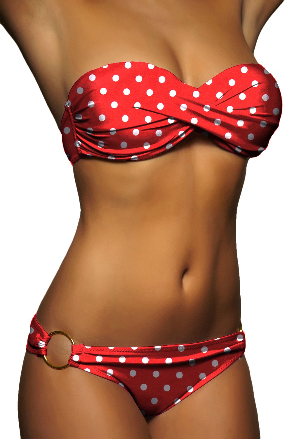 Twist Push Up Bikini Bandeau Set Femme Maillot de Bain Push-up Plusieurs Couleurs et Tailles