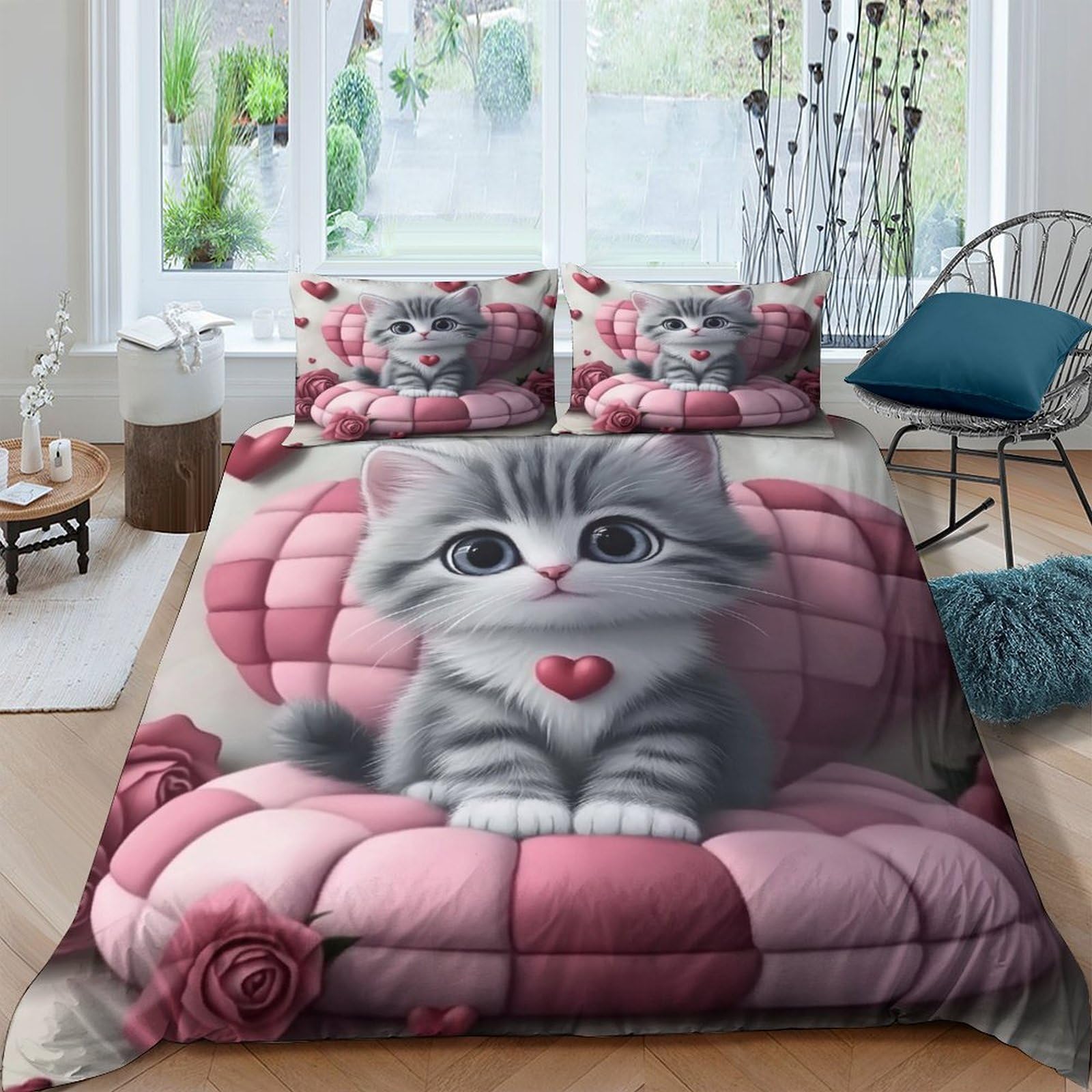 Parure de lit Cosmic Nebula microfibre 200x200cm pour lit double avec 2 taies d'oreiller