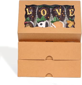 25pcs 7x4.3x2 Inches White Chocolate Covered Strawberries Boxes Cookies Boxes Cakesickle Boxes Chocolate Truffle Boxes Treat Boxes Cake Pop Boxes Bakery Boxes for Christmas Valentines