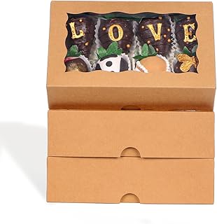 25pcs 7x4.3x2 Inches White Chocolate Covered Strawberries Boxes Cookies Boxes Cakesickle Boxes Chocolate Truffle Boxes Treat Boxes Cake Pop Boxes Bakery Boxes for Christmas Valentine's