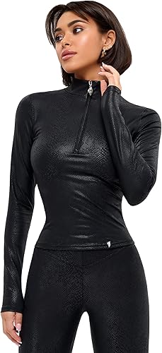 Bona Fide Tops de Entrenamiento para Mujeres - Camisa de Compresión de Manga CortaLarga - Top Corto Ajustado y Transpirable para Gimnasio, Correr,