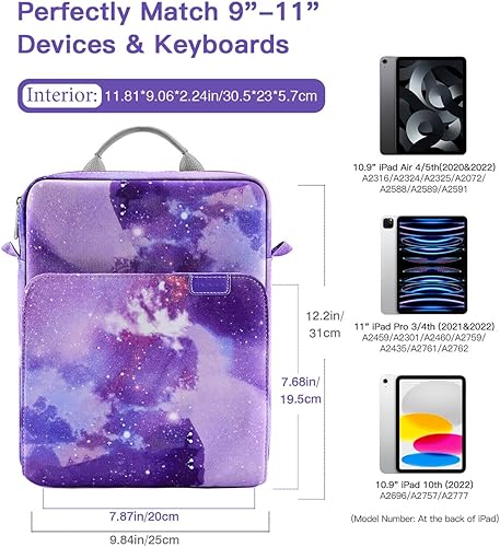 Miniatura 2 de MoKo Funda para tablet de 9 a 11 pulgadas, con asa para el hombro, se adapta a iPad Air M3 de 11 pulgadas, iPad A16 2025, iPadPro de 11 pulgadas,