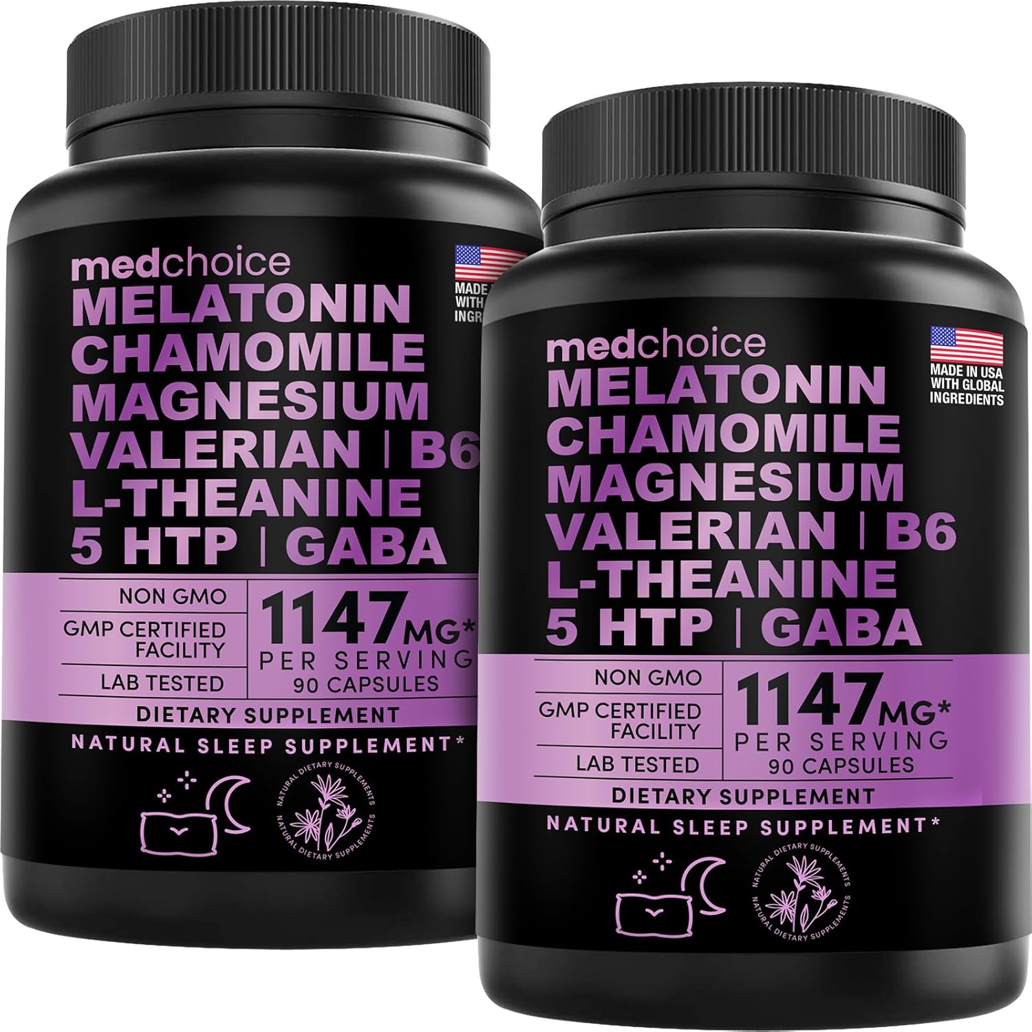 MEDCHOICE Turmeric & Ginger (240ct) and Sleep Melatonin (180ct) Supplement Bundle - Wellness Duo for Joint, Digestion, Sleep, & Immune Support - Vegan, Non-GMO, Gluten-Free