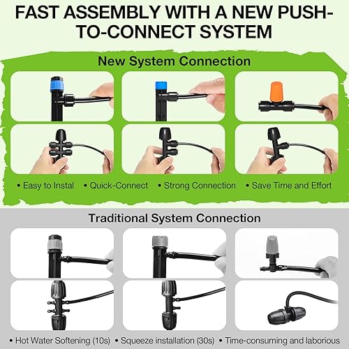 Miniatura 4 de MIXC Kit de riego de microgoteo para invernadero de 226 pies sistema de riego automático de plantas de nebulización de patio con manguera de tubo de
