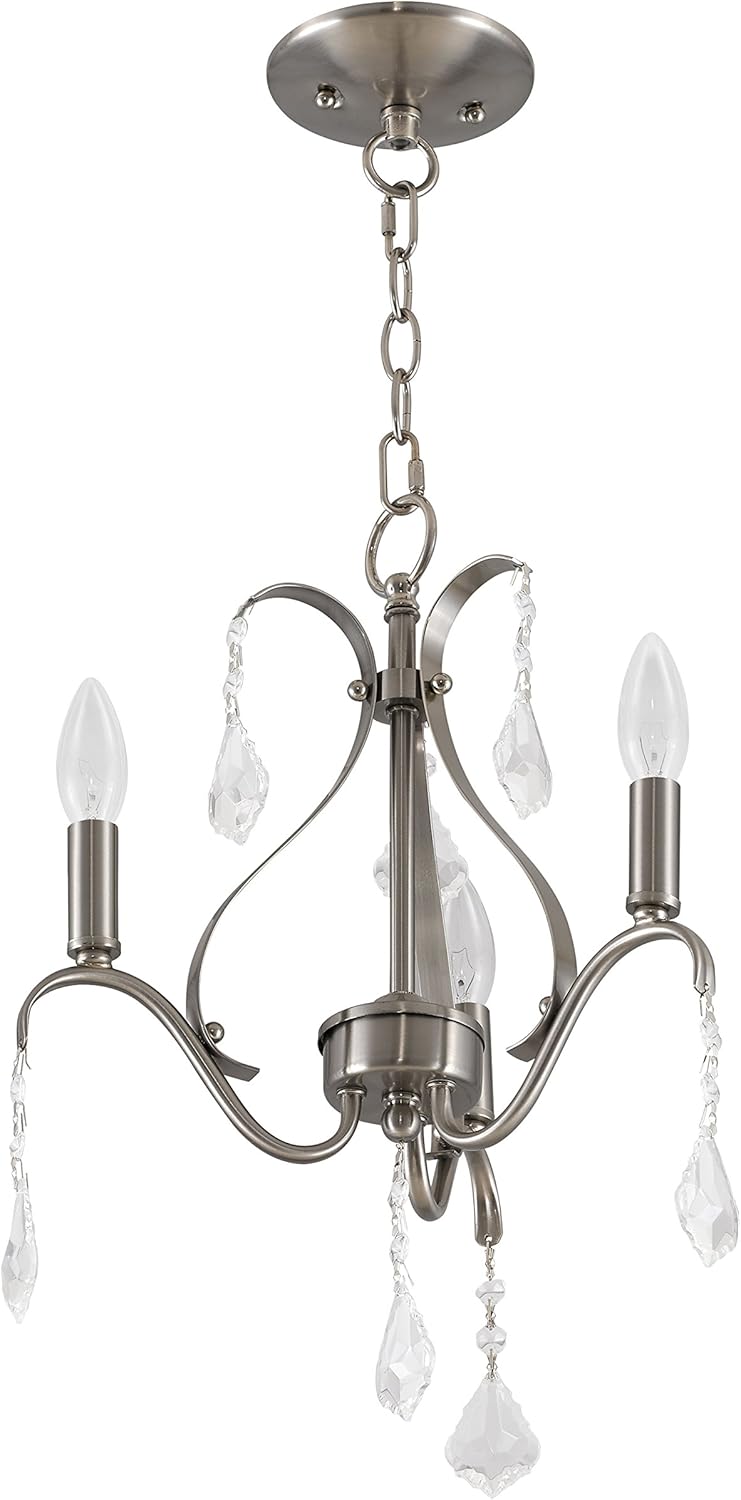 Buу 1 gеt 1 Livex Lighting 40843-91 Caterina 3 Light Mini Chandelier, 13 x 13 x 17, Brushed Nickel