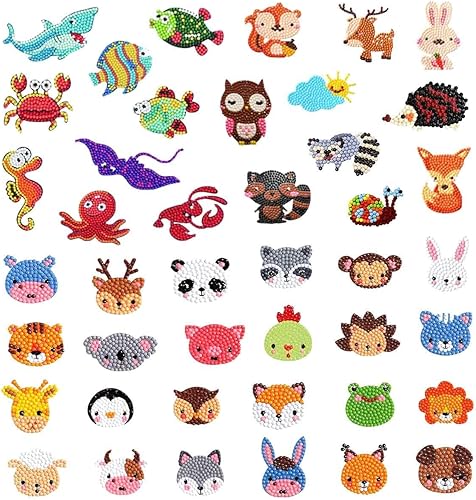 69 piezas de calcomanías de pintura de diamantes 5D para niños adultos principiantes arte hecho a mano pintura por números mosaico de gemas juego de