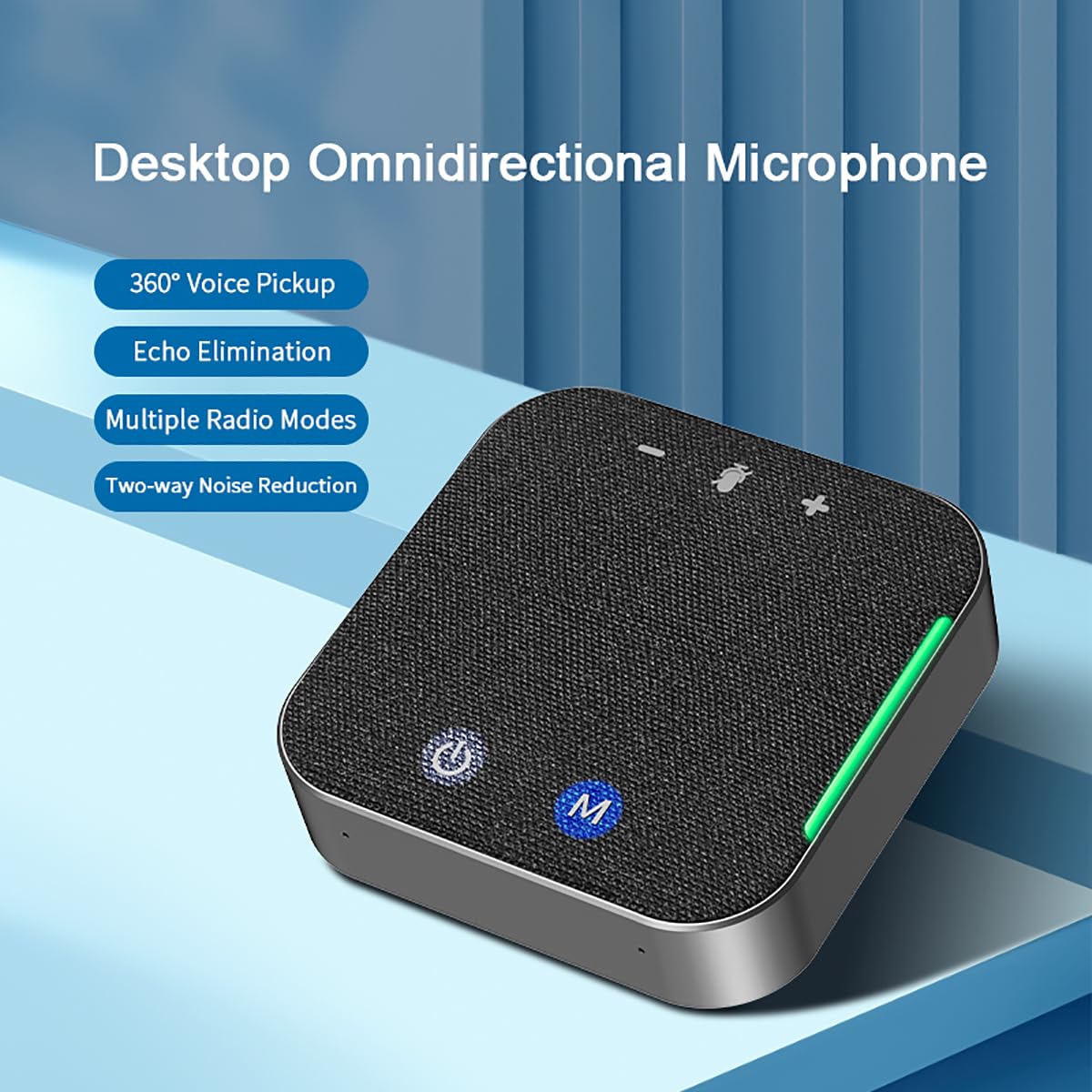 eppfun Altoparlante per Conferenze Bluetooth, con 4 microfoni cancellazione del rumore, Compatibile con Zoom, Teams, Skype, Home Office