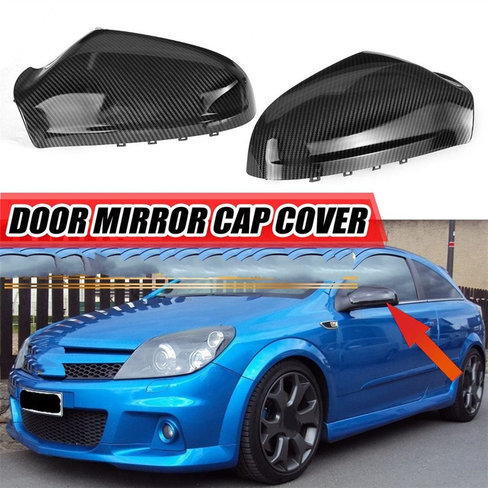 Cubierta Espejo Retrovisor Ala Puerta Lateral Coche Cubierta Espejo Retrovisor Para Opel Para Vauxhall Para Astra H 2004-2013 QAQMHVCVB