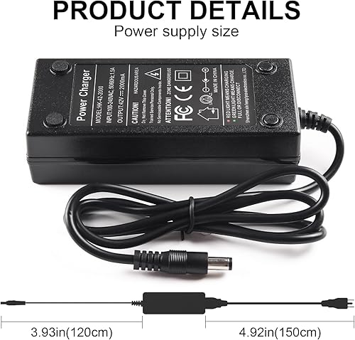 Miniatura 2 de Cargador de 42V 2A 1 clavija para 36V Lithium Ebike Escooter Compatible con Gotrax y todas las marcas Scooter de bicicleta eléctrica 0.217 in Plug