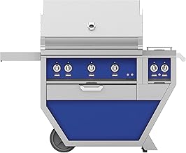 review Hestan GMBR36CX2-NG-BU 119000 BTU 36 Inch Wide Natural Gas Free Standing Grill with Trellis Burner System Infrared Sear Burners and Rotisserie from The Outdoor Series