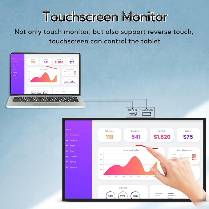 Monitor Táctil Industrial 32" FHD IPS miniatura 3