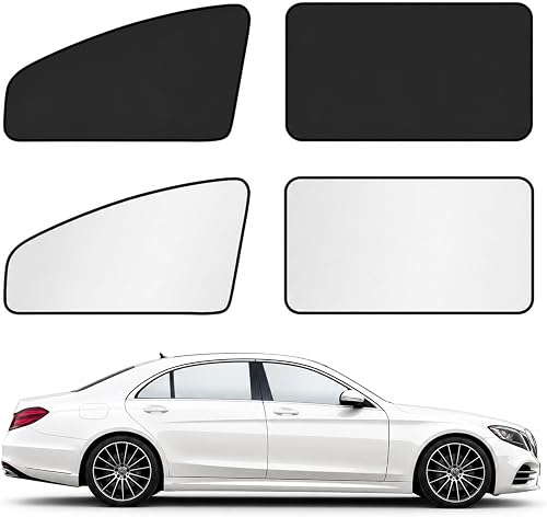 RevLux Magnetic Car Window Shades for Side Windows - 4 PCS 100% Blackout Car Pri