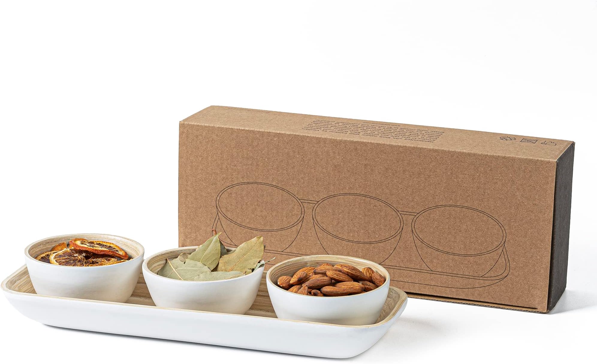 GAC Great American Classics Decorative Glass Centerpiece Serving Set With 3 Square