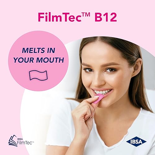 Miniatura 6 de Ibsa FilmTec B12 - Suplemento dietético  500 mcg de vitamina B12-30 películas de disolución oral para liberación inmediata y tolerabilidad  Sin