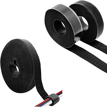 ECOHomes Bundle - 3/4 Inch by 30 FT Cable Ties Wrap + 6 FT by 3/4 Inch Hook Loop Adhesive Tape