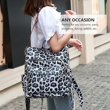 Fashionable Leopard Print Students Backpack with Large Capacity and Strong Tensile Performance, Pu Material Travel Pack for School and Graduation Gifts