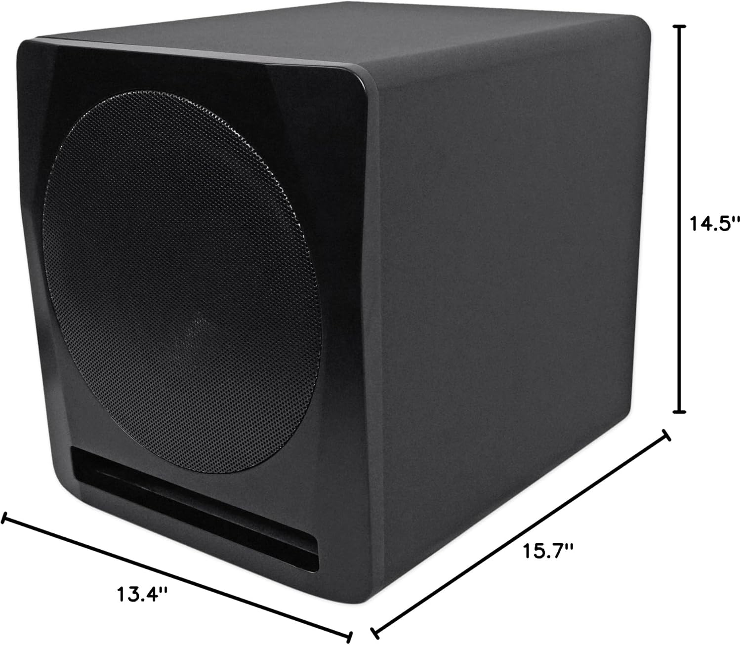 Dimensions of the Rockville APM10B Active Studio Subwoofer