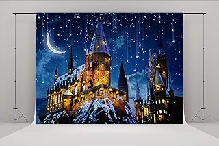 Anuncio Patrocinado - 7x5ft Magic Castle School Fotografía Fondos Noche Luna Fondo Hechicero Fiesta Mesa Banner Prop telón...