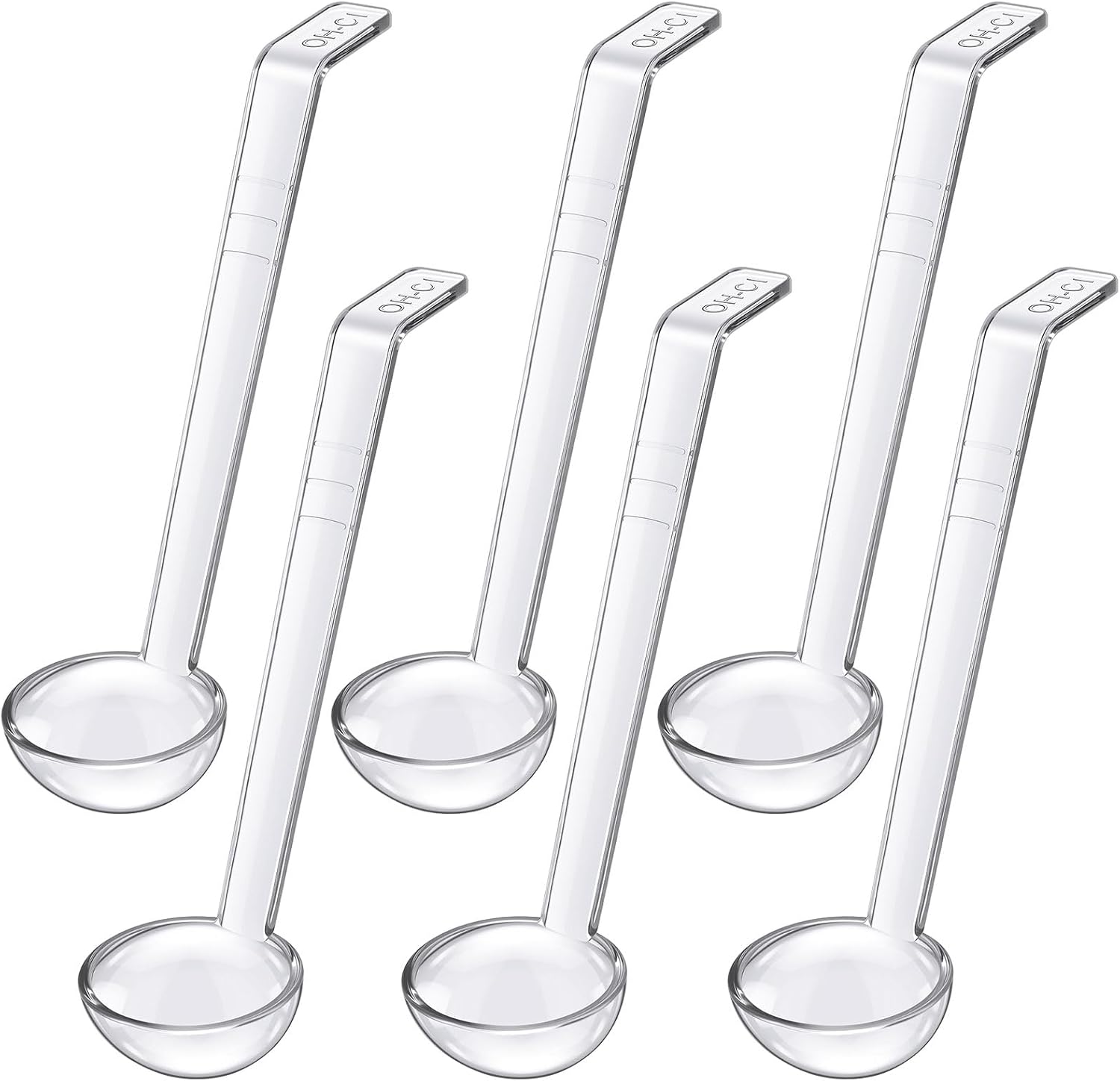 Tioncy 6 Pcs 1 Oz Small Ladle for Serving Sauce 7.09 Inches Plastic Mini Ladles Long Handle Spoon for Serving Sauce, Soup, Dressing, Punch Bowl, Toppings, Gravy, Cocktail, Fruit Juices(Clear)