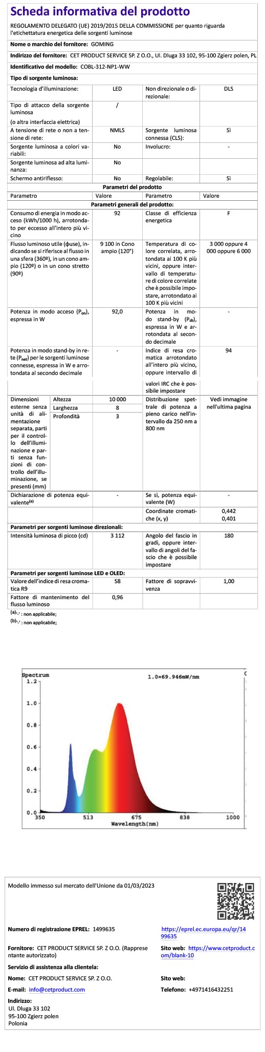 GOMING 24V 10M Striscia LED COB con Sensore di Movimento Bianco Naturale 4000K Strisce LED con 24V 3A Alimentatore IP20 Non Impermeabile CRI 93+ per Mobili Cucina Scala Vetrina Camera da Letto Letto