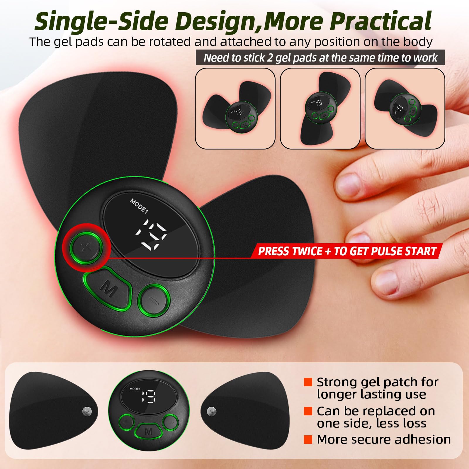 Wireless TENS Unit, TENS Unit Muscle Stimulator, Mini EMS Massager, 4 Pads — Amazon image 4