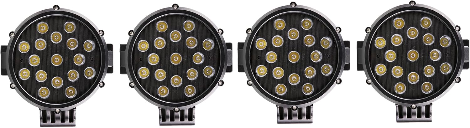 Black Horse Classic Roll Bar incl. Pair of 7.0" Dia. Led Lights w/Black Trim Rings Stainless Steel Compatible with 2005-2021 Nissan Frontier-RB007SS-PLB