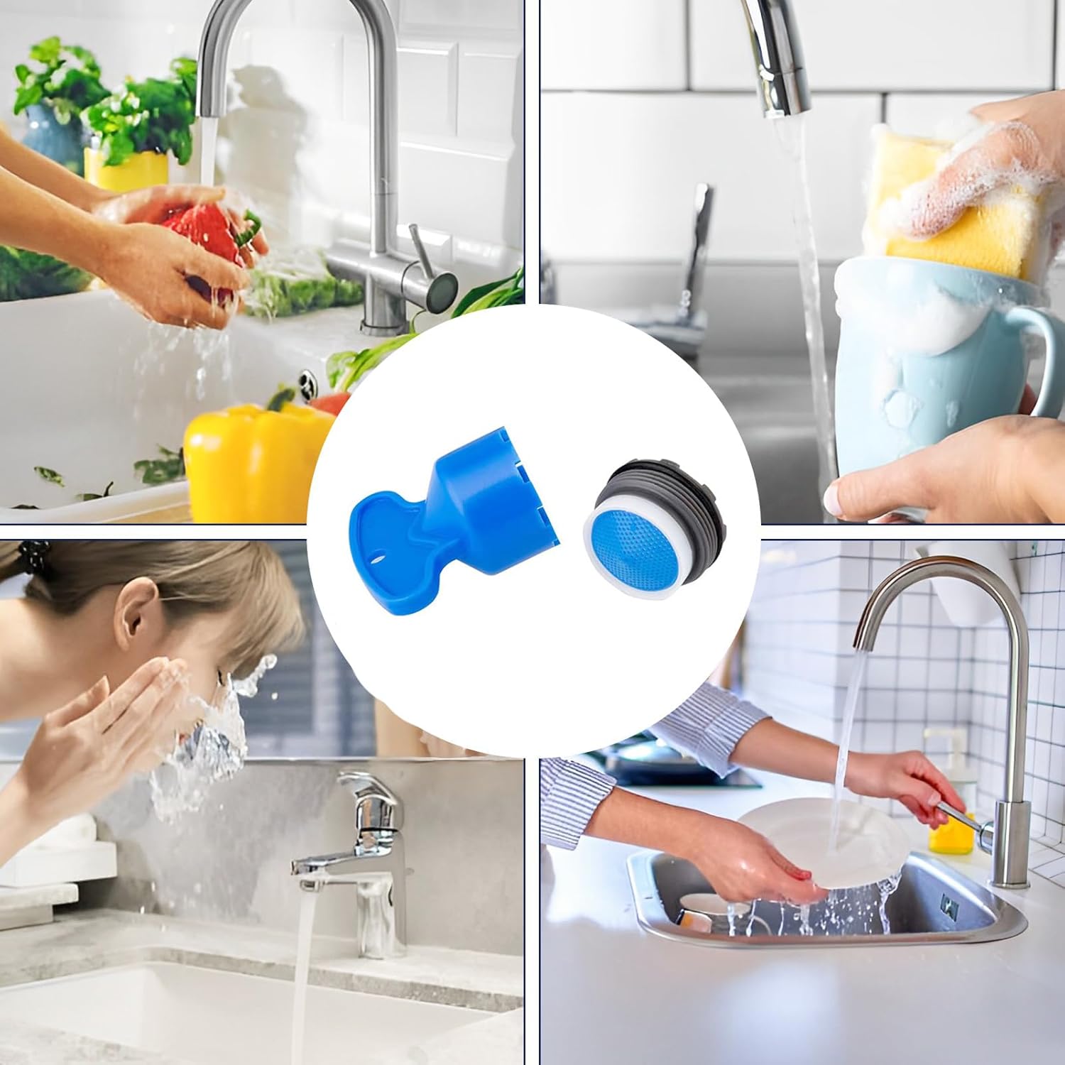 Bathroom Faucet Aerator for Moen 137401 Eco-Performance Aerator, 1.5 gpm Faucet Aerator, Faucet Flow Restrictor Service Kit with Aerator Key(18.5MM) (1)