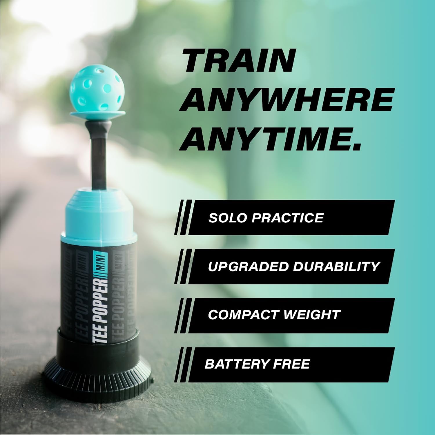 Bandit Sports Baseball Training Mini Tee Popper Bundle, Hitting Tee for Perfect Swings, Batting Equiptment for Practicing Hitting Without a Pitcher (12 Popper Balls Included)