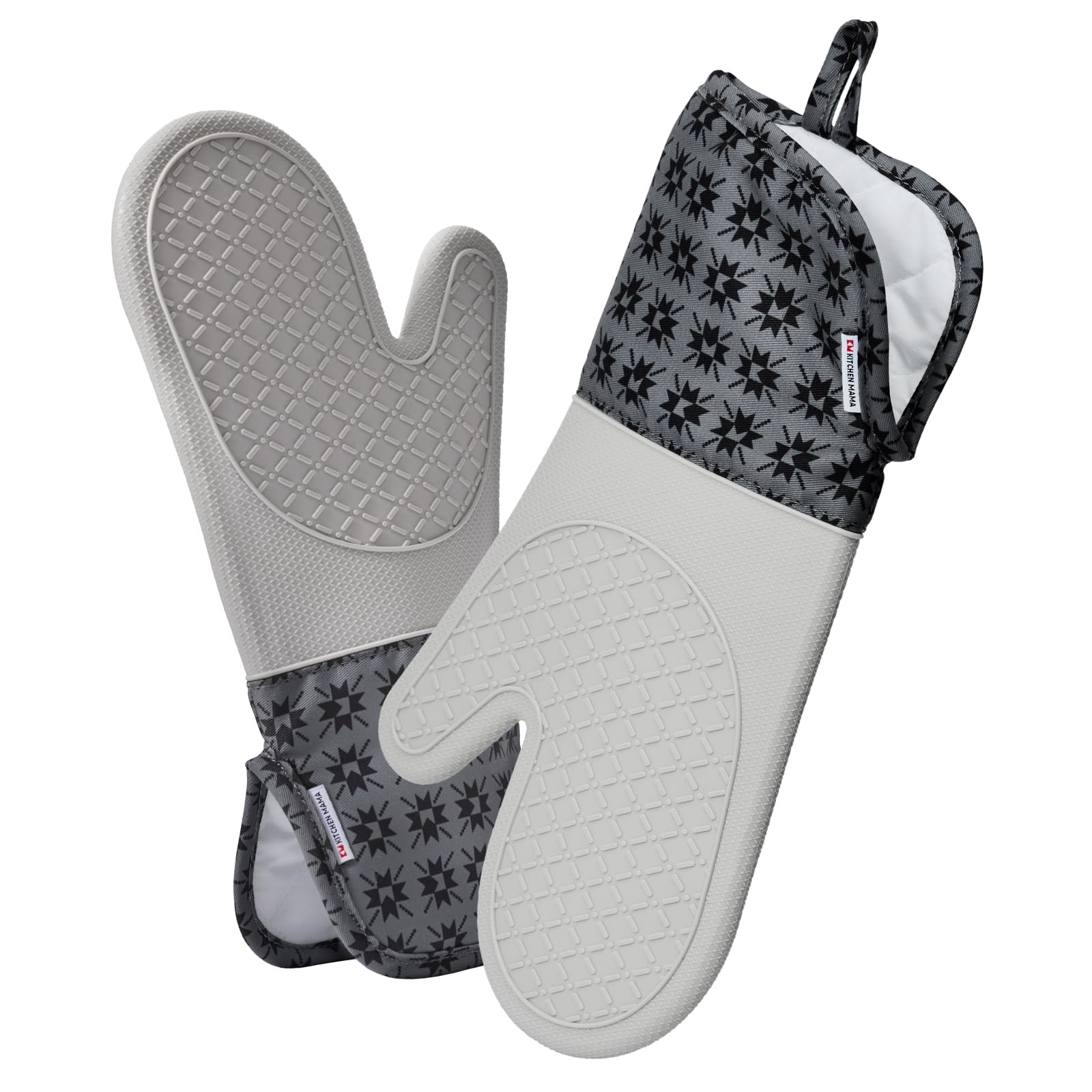 Kitchen Mama UltraShield - Guanti in silicone resistenti al calore, superficie antiscivolo, durevoli, sicuri, flessibili, impermeabili, perfetti per cucinare, cuocere, grigliare