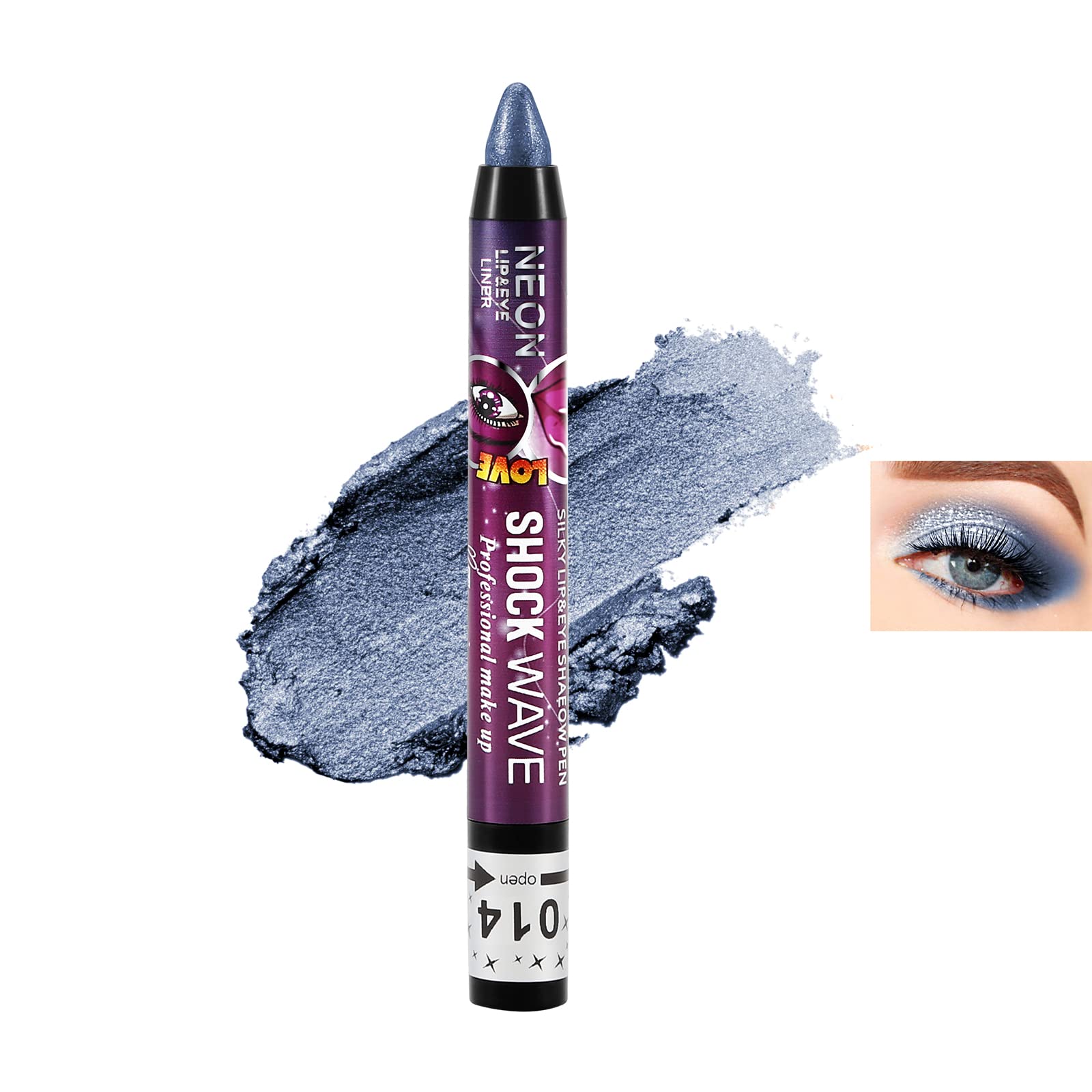 Boobeen 2 en 1 Crayón de sombra de ojos y color de labios, lápiz de sombra de ojos suave con brillo en crema, base de imprimación de sombra, barra de maquillaje de sombra de ojos a prueba de manchas