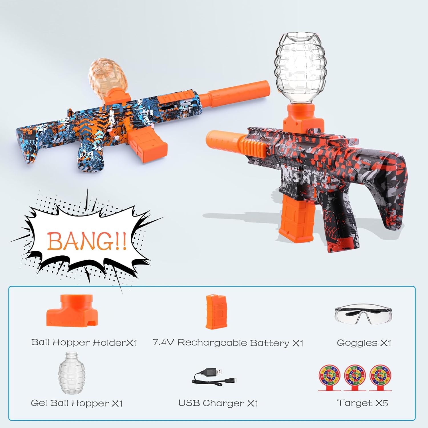 Splatter Blaster, Electric Auto Splatter Ball Toy, 10 Rs Per Seconds,50000+, 7.4V 500 mAh Rechargeable Batteries, Outdoor Activities Team Game Toy for Age 12+ Year Up Color Version image 6 of 6 B0CYCD41PB