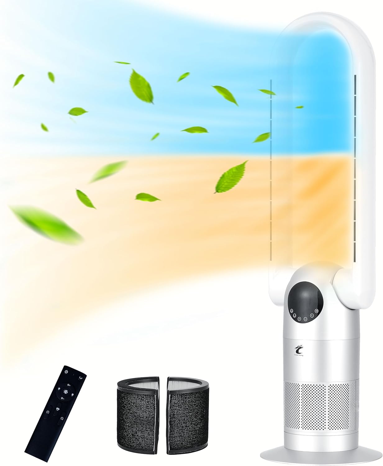 Aire Acondicionado Portatil OceanLoong 1500W Bladeless Tower Fan