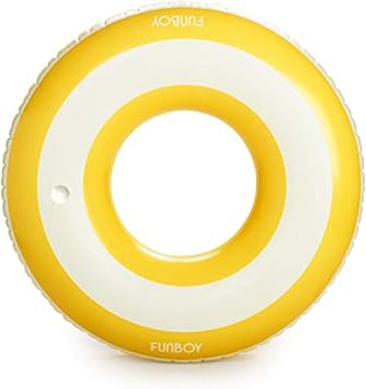 FUNBOY Giant Inflatable Yellow Cabana Tube Float, Donut Style Pool Float, Luxury Raft for Summer Pool Parties and Entertainment Large